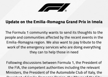 El agua manda a boxes al Gran Premio de la Fórmula 1 en Emilia-Romaña