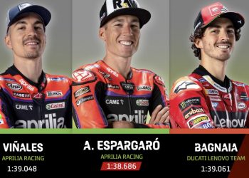Aprilia impone su dominio en el primer día del Gran Premio de Catalunya de MotoGP